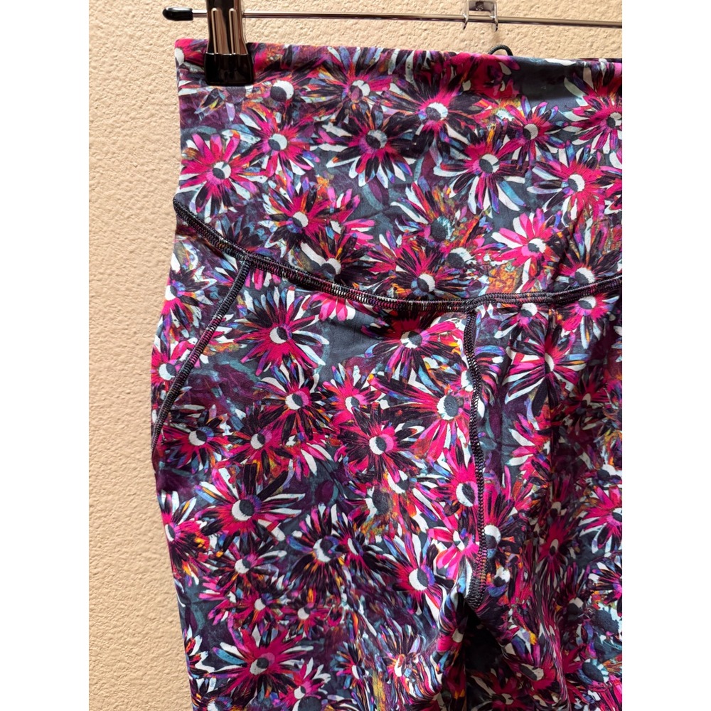 Lululemon High Rise Floral Leggings Pink Purple Blue Size 4 W5CORN - Picture 3 of 5